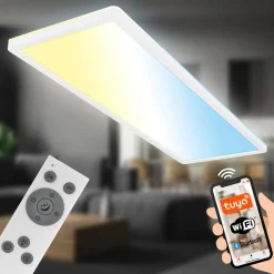 Smart LED loftlampe Tava, 58x20 cm, CCT, dæmpbar^Briloner Discount