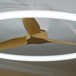 Mantra Iluminación Smart LED-loftventilator Nepal, hvid/bøg, DC, støjsvag