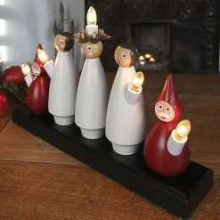 STAR TRADING Julepynt|Vinduesdekoration>Smuk lysestage Luciakör m. 5 lys