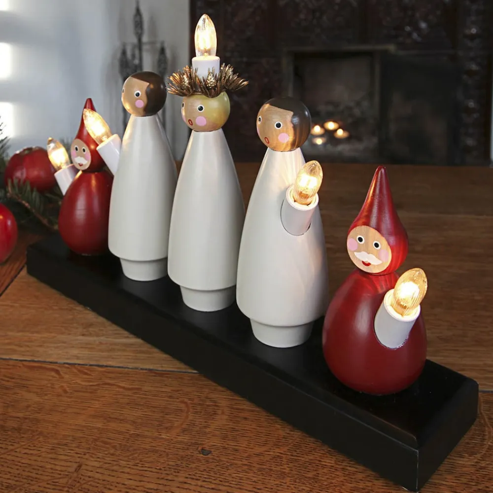 STAR TRADING Julepynt|Vinduesdekoration>Smuk lysestage Luciakör m. 5 lys