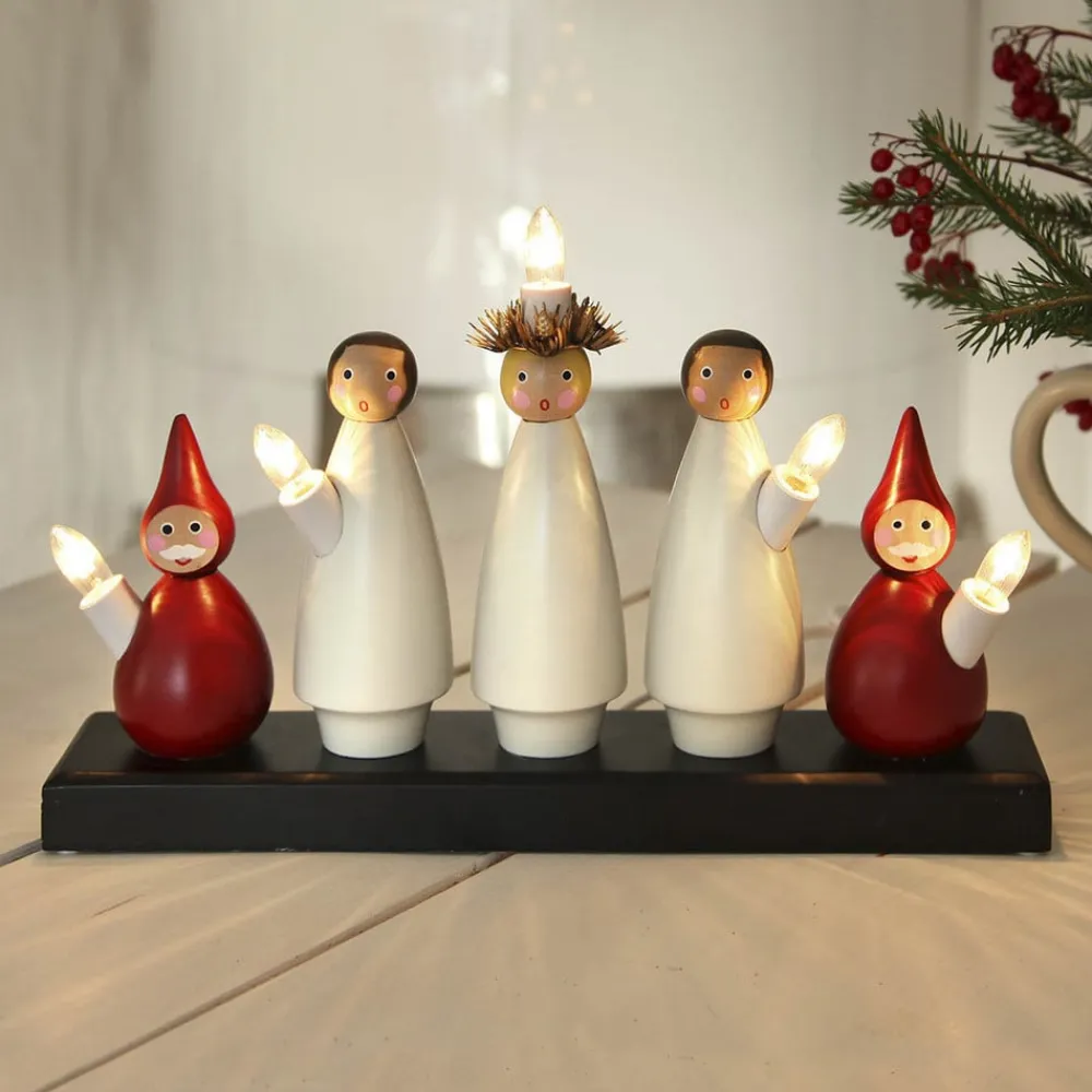 STAR TRADING Julepynt|Vinduesdekoration>Smuk lysestage Luciakör m. 5 lys