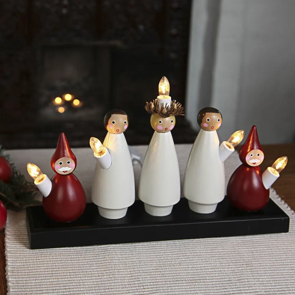 STAR TRADING Julepynt|Vinduesdekoration>Smuk lysestage Luciakör m. 5 lys