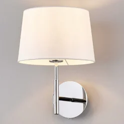 Lucande Smuk væglampe Dorothea med hvid stofskærm