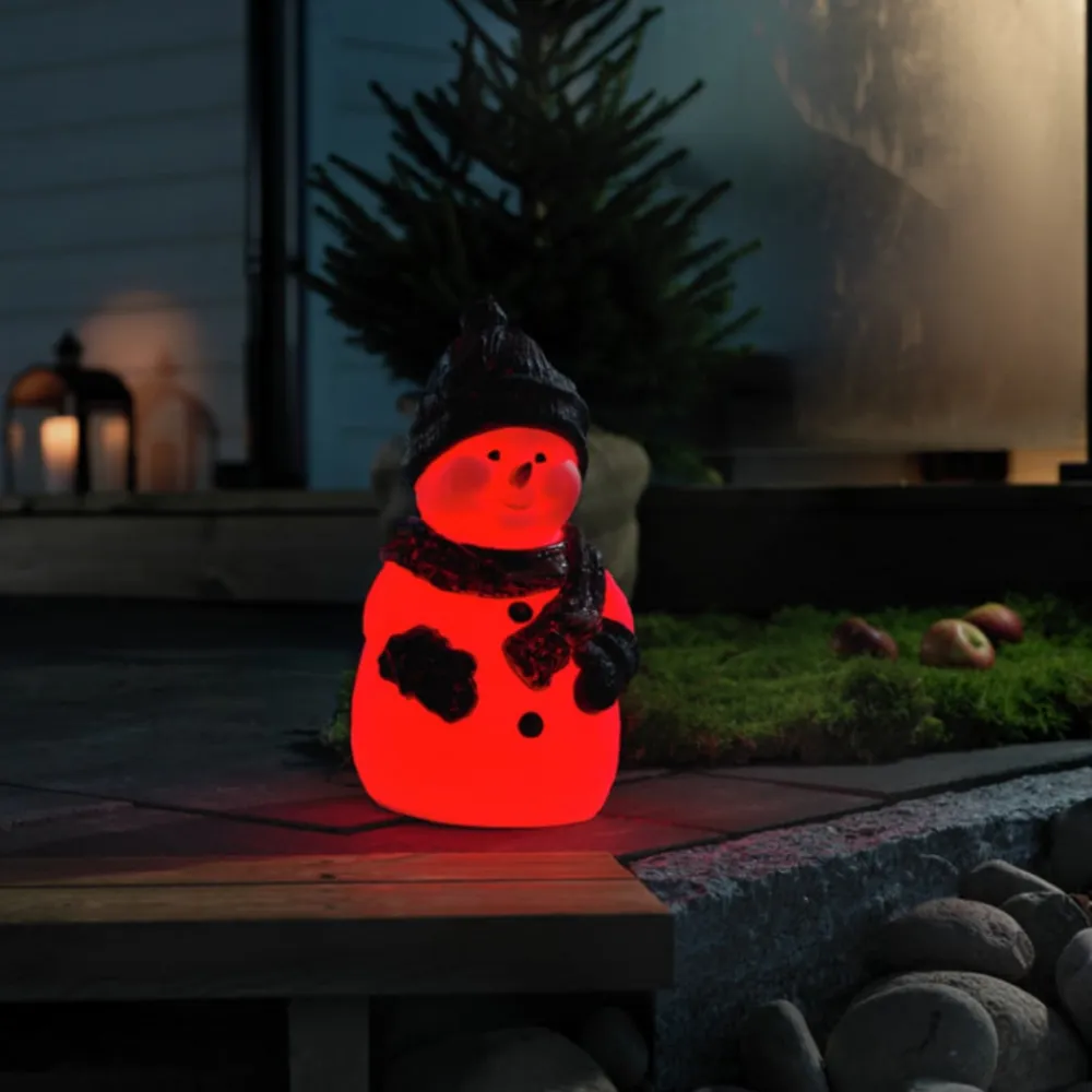 Konstsmide Christmas Snemand LED-dekorationsfigur, RGB-farveskift, IP44