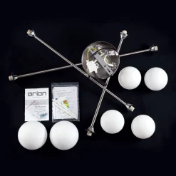 ORION Snowwhite loftl. med stænger, 6 lyskilder, nikkel