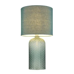 Globo Sofia bordlampe, lysegrøn, højde 50 cm, stof/glas