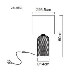 Globo Sofia bordlampe, lysegrøn, højde 50 cm, stof/glas