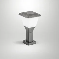 Sokkellampe Lena, 30 cm, mørkegrå, metal, E27, IP65^Fabas Luce