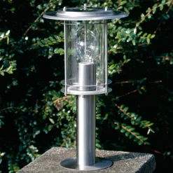 Brilliant Sokkellampe York, stål, højde 40 cm, IP44, E27