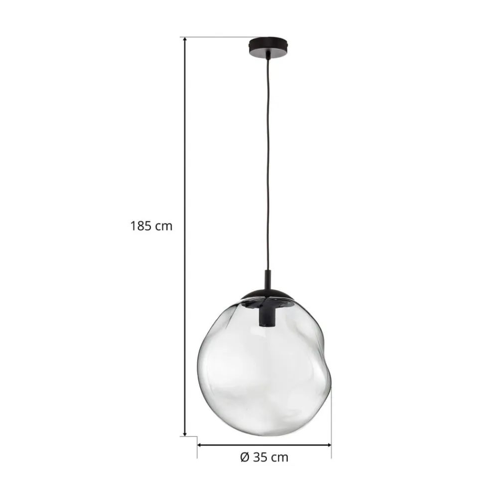 TK Lighting Pendellamper|Pendellamper>Sol glaspendel, Ø 35cm, sort/røggrå