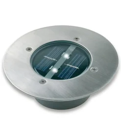 Smartwares Solar LED nedgravningsspot Lugo, IP44, stål, glas