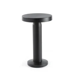 FARO BARCELONA Solar-LED-bordlampe Cairo, sort, plast, IP44, 21cm