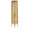 Searchlight Solar-LED-gulvlampe Livay, okker, rattan, 68 cm, IP44
