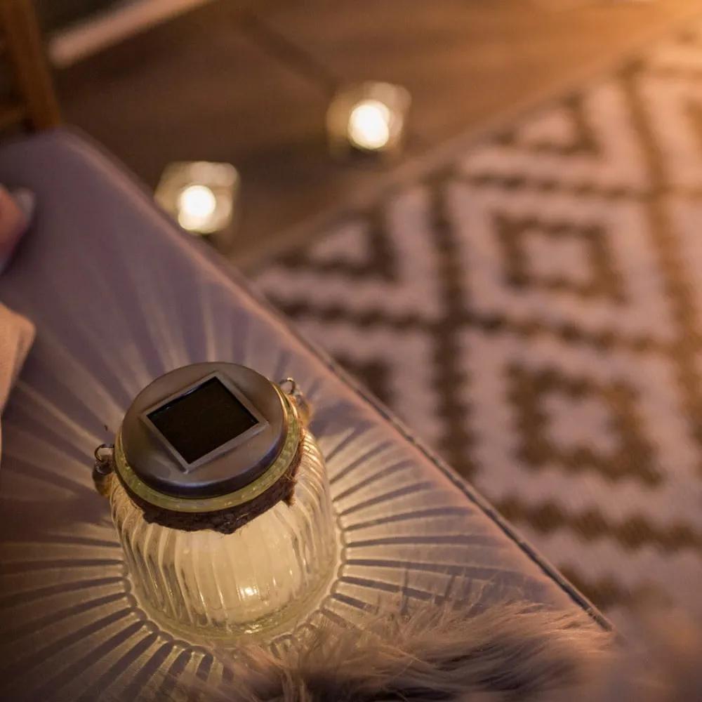 STAR TRADING Dekorationsbelysning|Solcellelamper>Solcelledrevet LED bordlampe Jar i glas