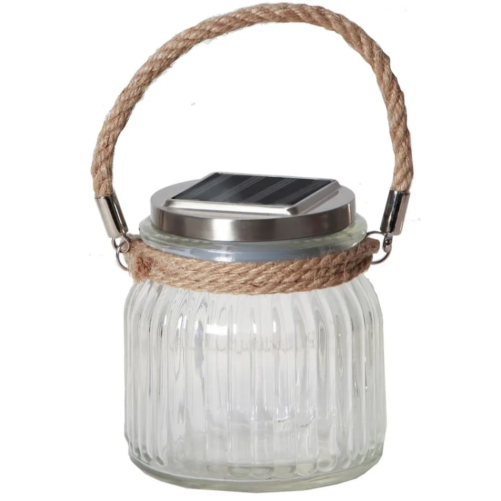 STAR TRADING Dekorationsbelysning|Solcellelamper>Solcelledrevet LED bordlampe Jar i glas