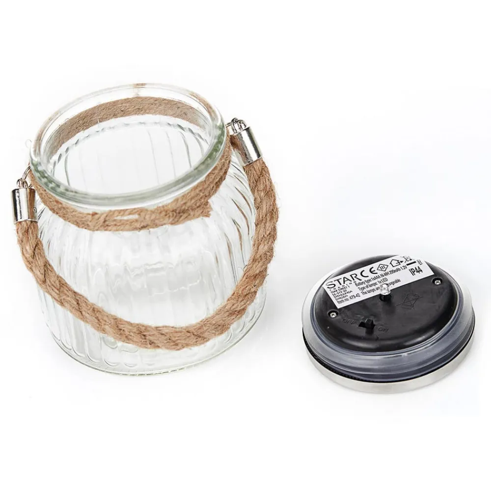 STAR TRADING Dekorationsbelysning|Solcellelamper>Solcelledrevet LED bordlampe Jar i glas