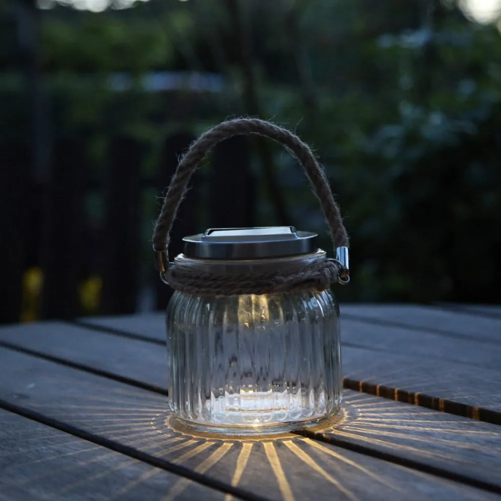 STAR TRADING Dekorationsbelysning|Solcellelamper>Solcelledrevet LED bordlampe Jar i glas