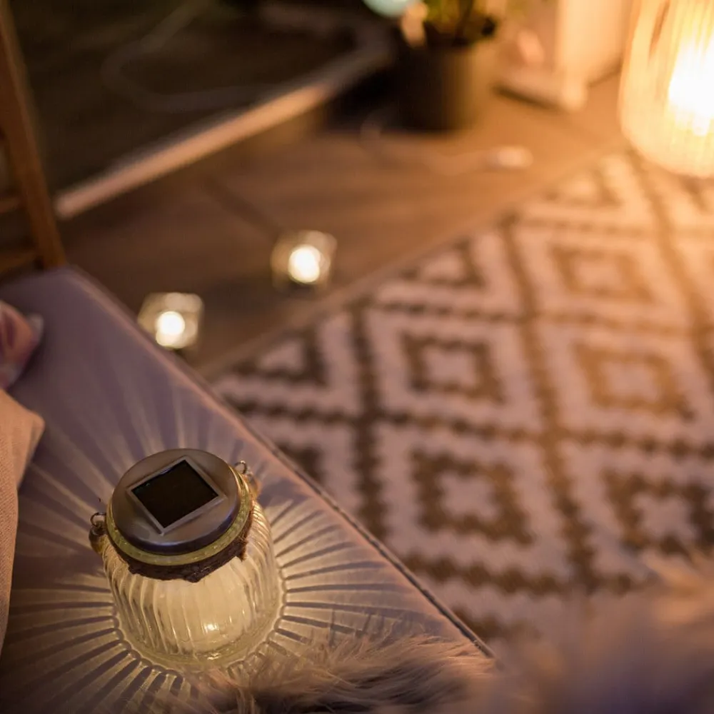 STAR TRADING Dekorationsbelysning|Solcellelamper>Solcelledrevet LED bordlampe Jar i glas