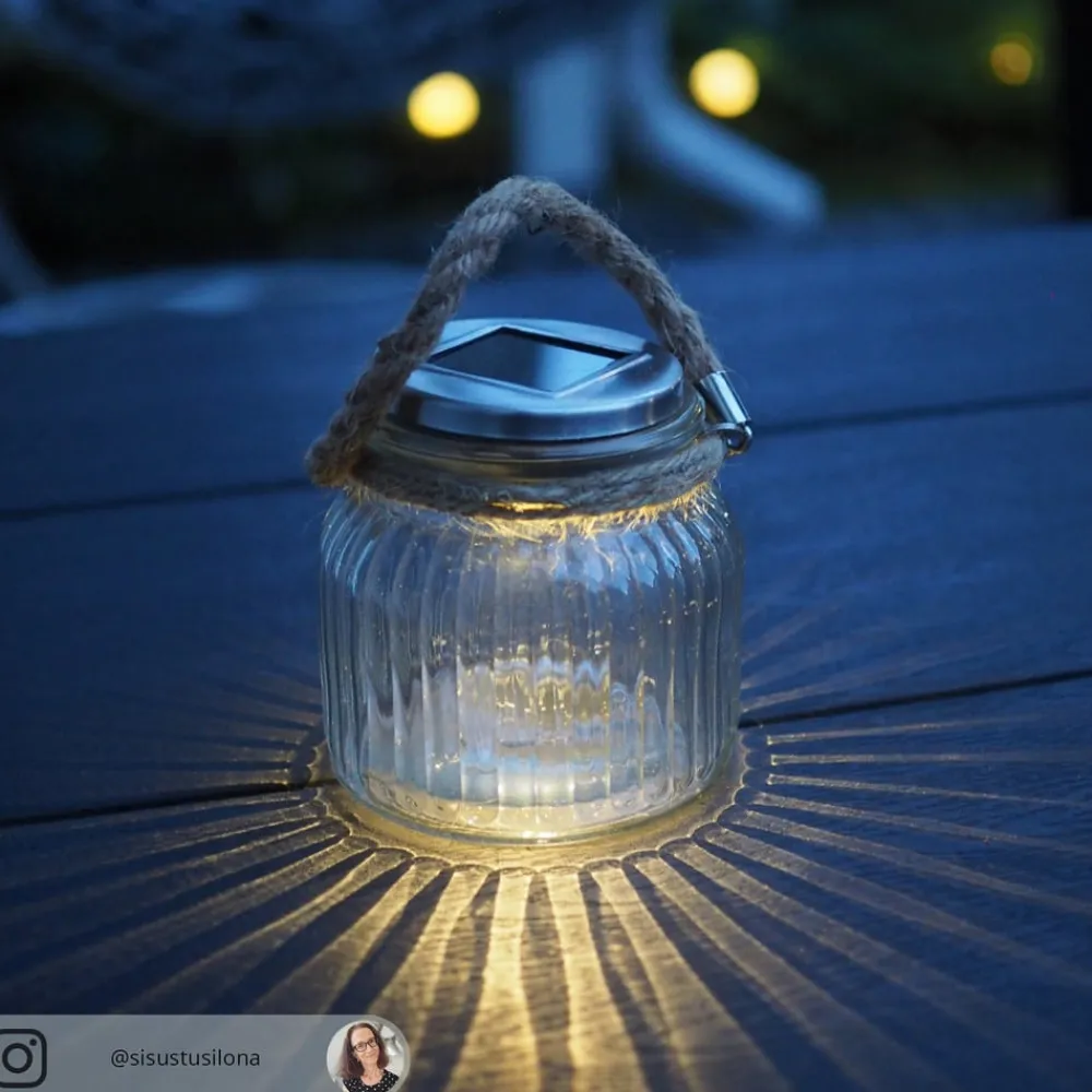 STAR TRADING Dekorationsbelysning|Solcellelamper>Solcelledrevet LED bordlampe Jar i glas
