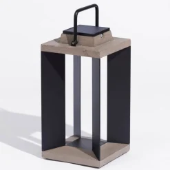 Les Jardins Solcellelanterne Teckalu, aluminium sort, 45,5 cm