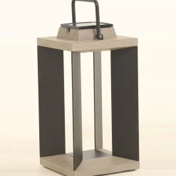 Les Jardins Solcellelanterne Teckalu, aluminium sort, 45,5 cm