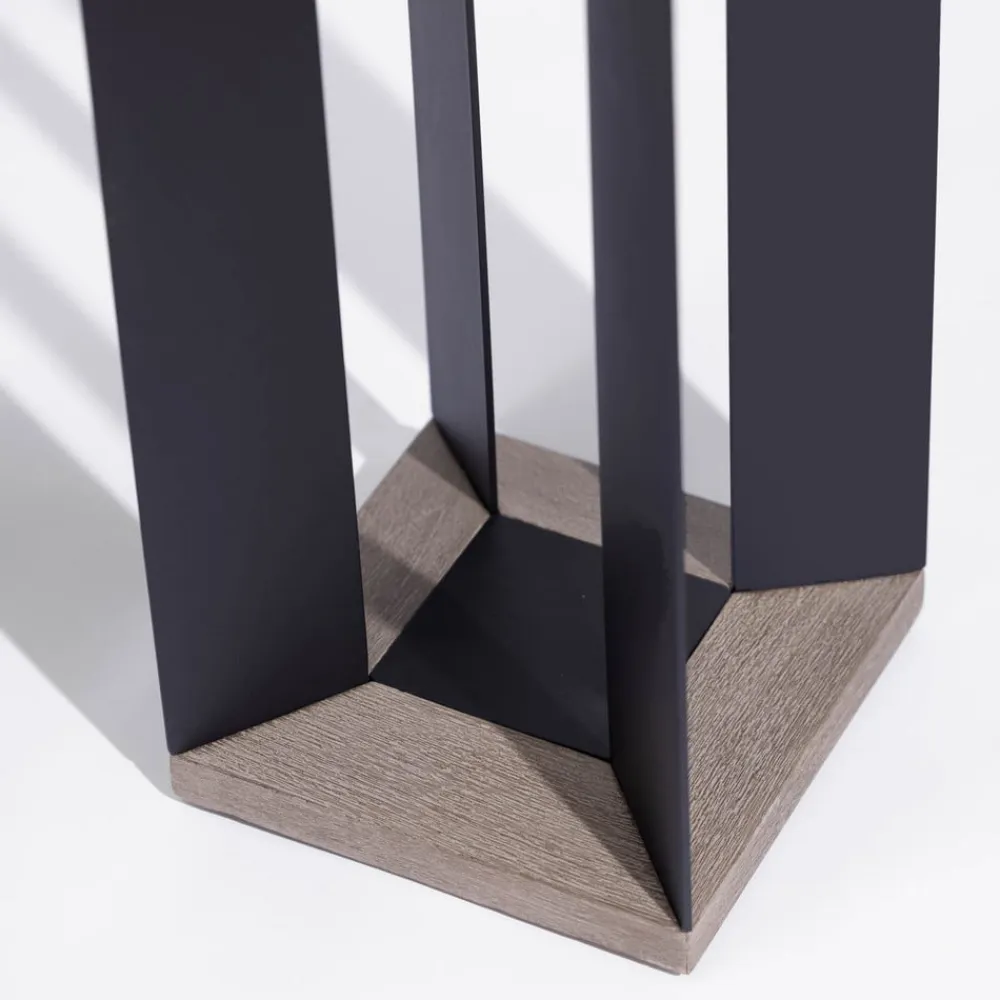 Les Jardins Solcellelanterne Teckalu, aluminium sort, 65,5 cm