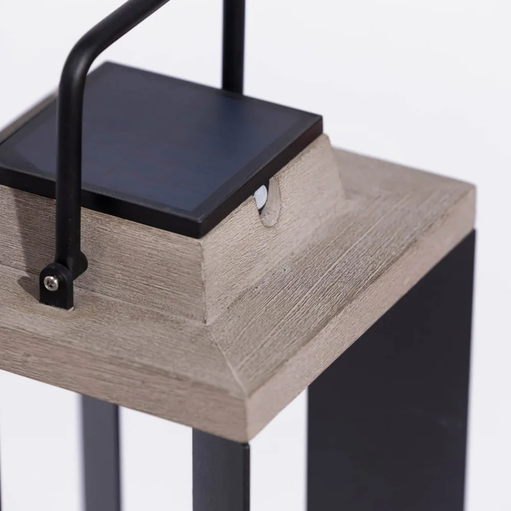 Les Jardins Solcellelanterne Teckalu, aluminium sort, 65,5 cm