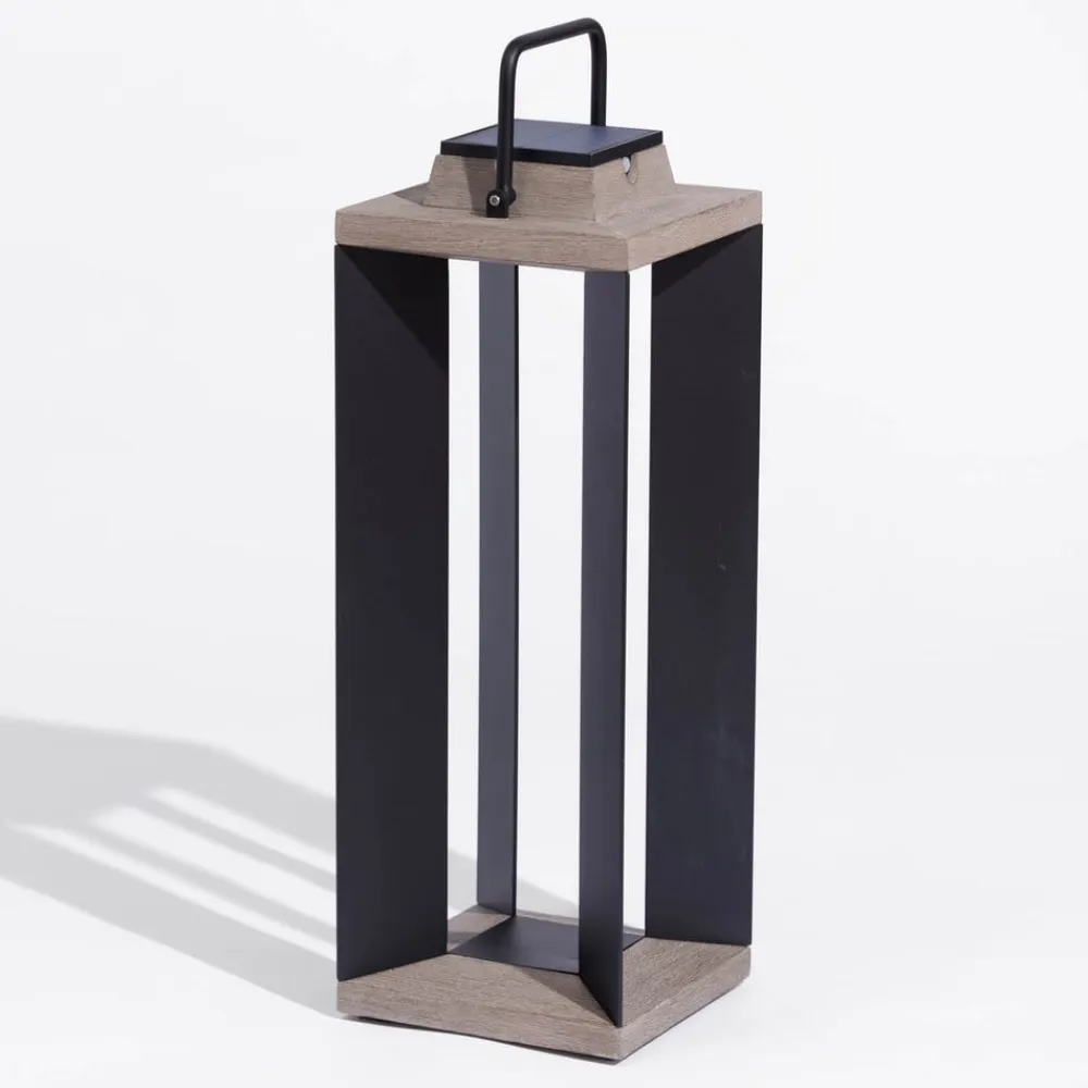 Les Jardins Solcellelanterne Teckalu, aluminium sort, 65,5 cm