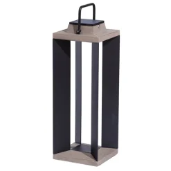Les Jardins Solcellelanterne Teckalu, aluminium sort, 65,5 cm