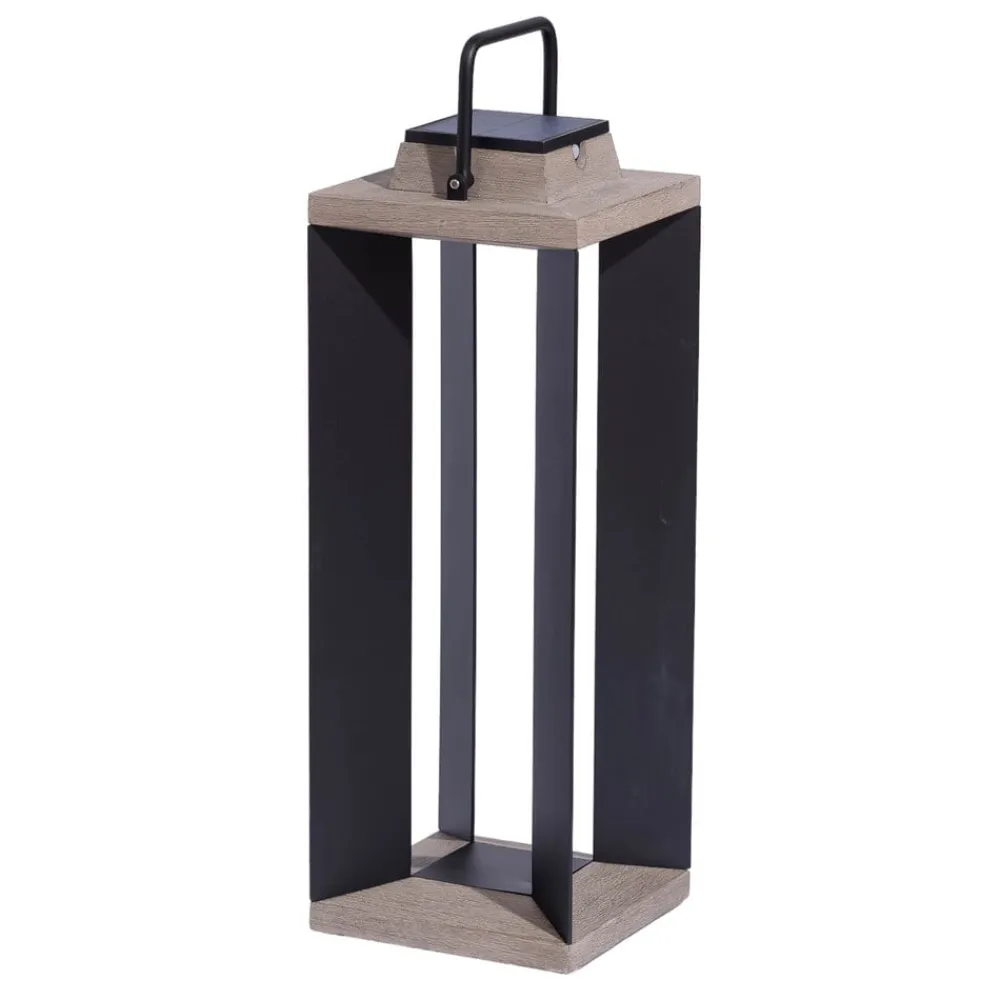 Les Jardins Solcellelanterne Teckalu, aluminium sort, 65,5 cm