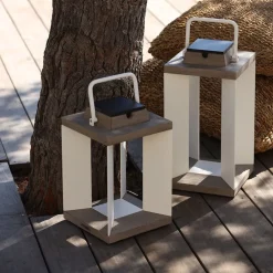 Les Jardins Solcellelanterne Teckalu, Duratek/hvid, 36,5 cm