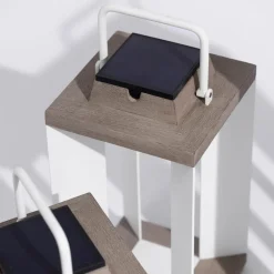 Les Jardins Solcellelanterne Teckalu, Duratek/hvid, 36,5 cm