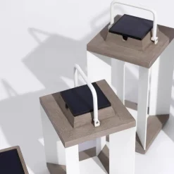 Les Jardins Solcellelanterne Teckalu, Duratek/hvid, 36,5 cm