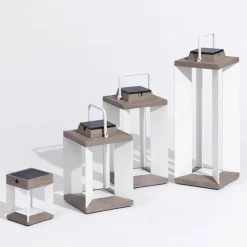 Les Jardins Solcellelanterne Teckalu, Duratek/hvid, 36,5 cm