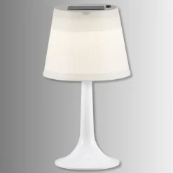 Konstsmide Dekorationsbelysning|Terrassebelysning>Soldreven LED bordlampe Assisi Sitra, i hvid