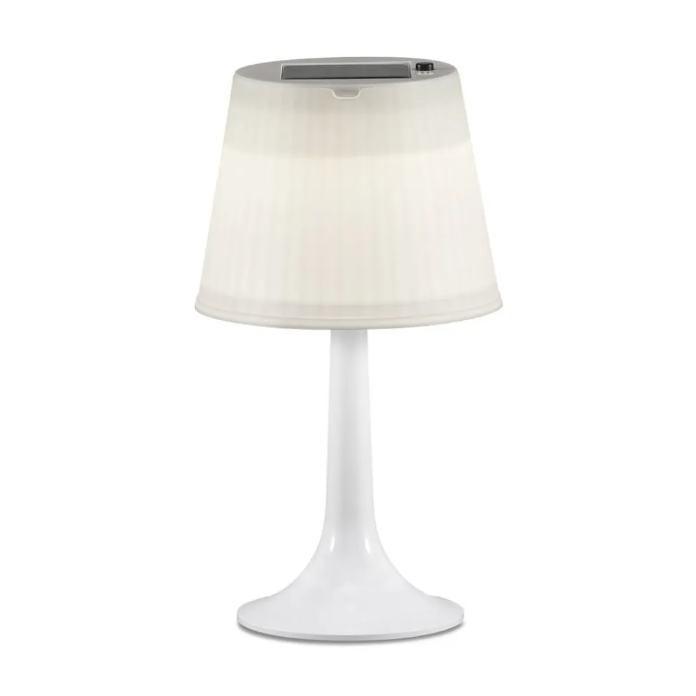Konstsmide Dekorationsbelysning|Terrassebelysning>Soldreven LED bordlampe Assisi Sitra, i hvid