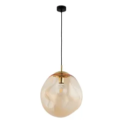 TK Lighting Sol-glaspendel, Ø 35 cm, sort/ravgylden