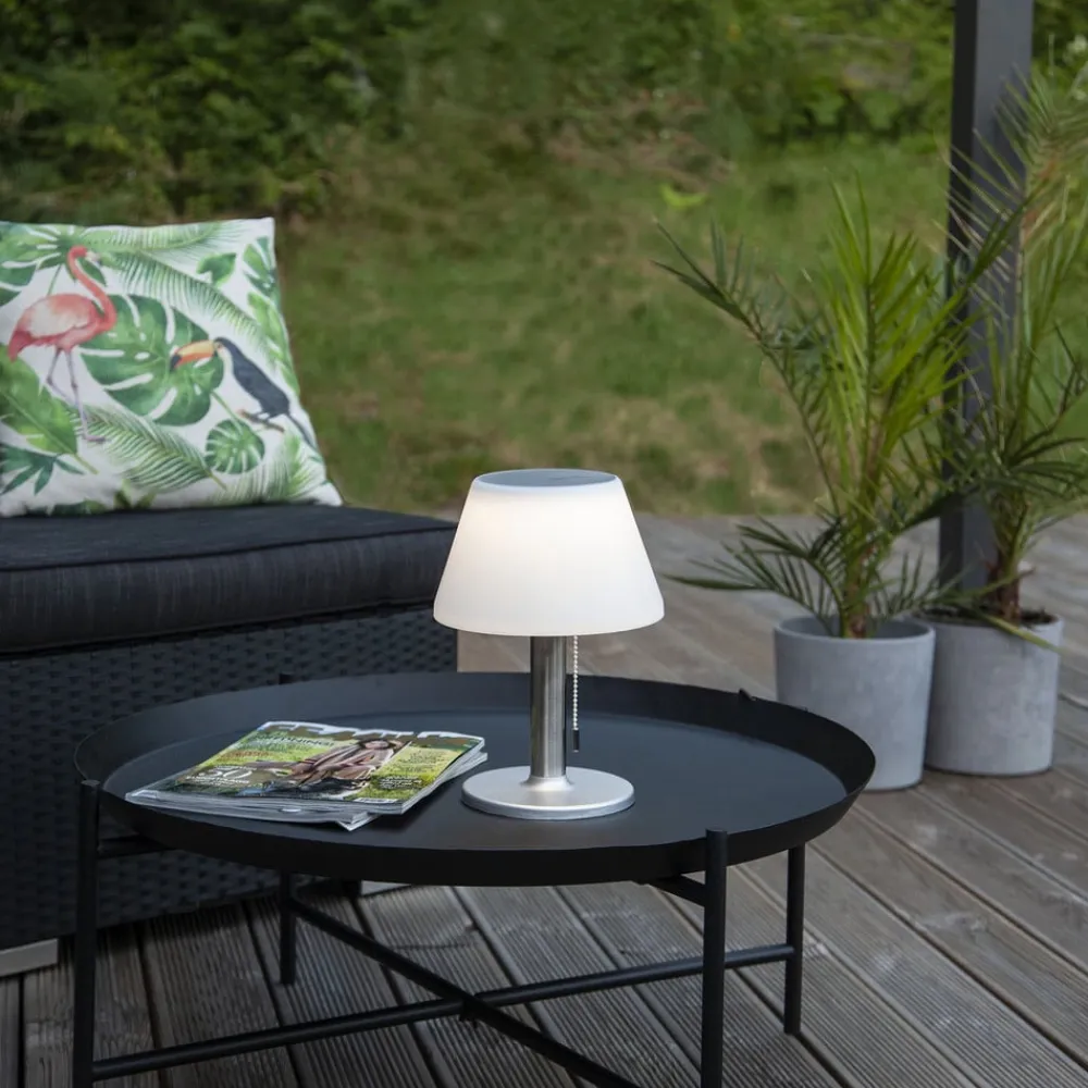 STAR TRADING Dekorationsbelysning|Solcellelamper>Solia LED-bordlampe med solcelle og trækafbryder