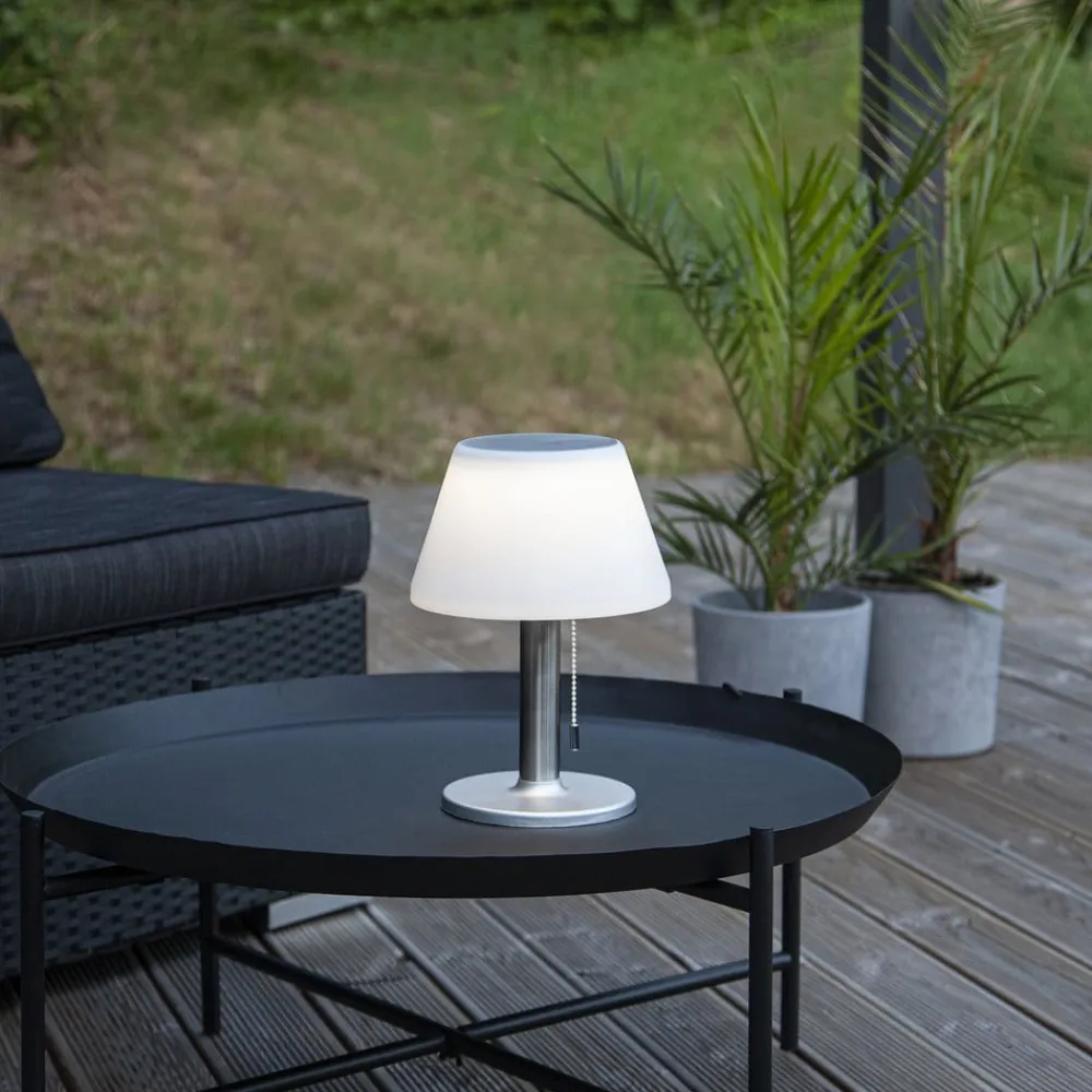 STAR TRADING Dekorationsbelysning|Solcellelamper>Solia LED-bordlampe med solcelle og trækafbryder