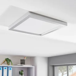 Arcchio Solvie LED-loftlampe, sølv, kantet, 30 x 30 cm