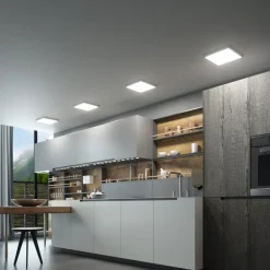 Arcchio Solvie LED-loftlampe, sølv, kantet, 30 x 30 cm