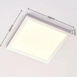 Arcchio Solvie LED-loftlampe, sølv, kantet, 30 x 30 cm