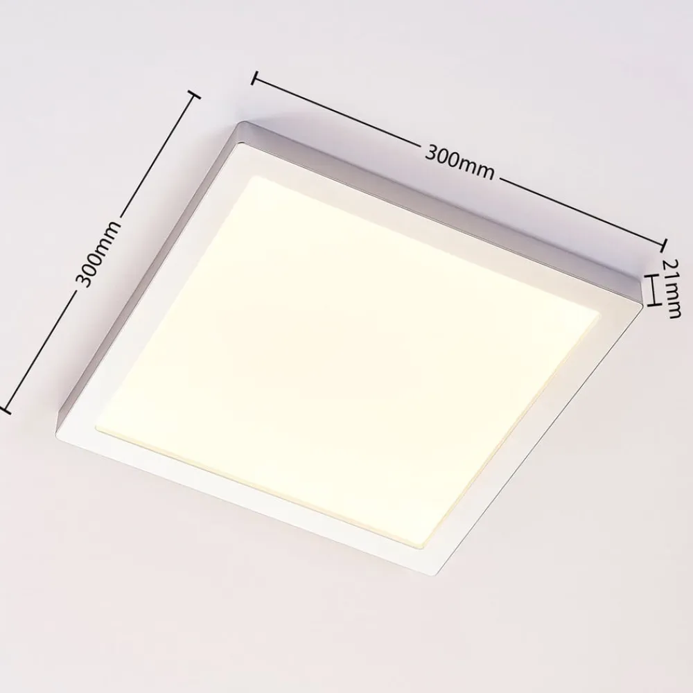 Arcchio Solvie LED-loftlampe, sølv, kantet, 30 x 30 cm