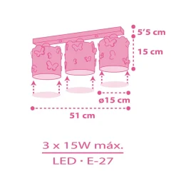 Børn Dalber Sommerfugle-loftslampe til børneværelset