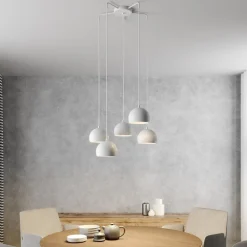 Luminex Sool-pendel, hvid, fem lys