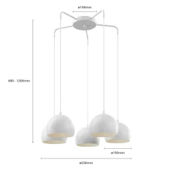 Luminex Sool-pendel, hvid, fem lys