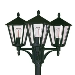 Sort lampemast 680 i herregårdsstil med tre lys^Albert Leuchten Best
