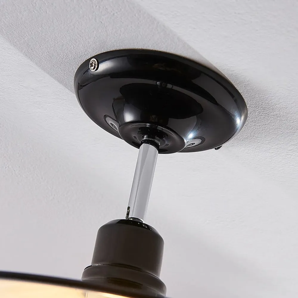 Sort loftlampe Phinea i metal, vintagelook^Lindby Outlet