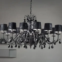 Masiero Lysekroner>Sort lysekrone Angelis 12 lyskilder