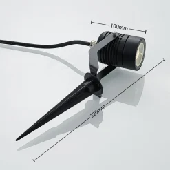 Sort udendørs LED-spot Maris med jordspyd^Lindby Clearance